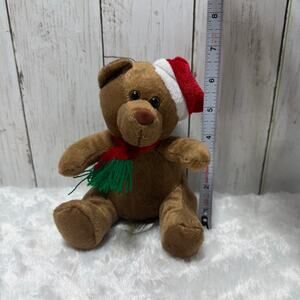 Christmas Teddy Bear Plush Santa Hat Holiday Decor Stuffed Animal